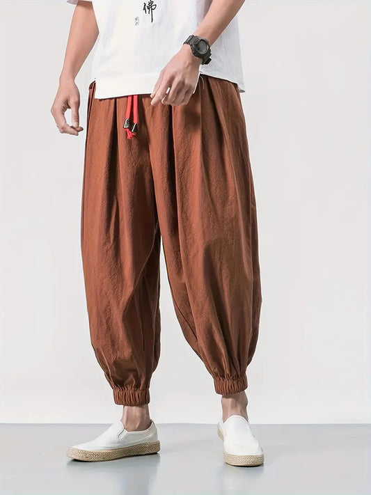 Casual Drawstring Joggers - Coffee Color