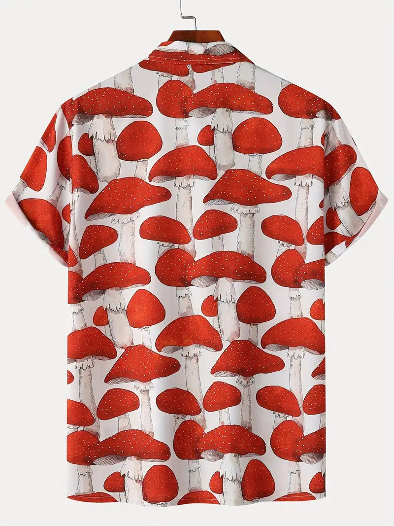 Vibrant Mushroom Short Sleeve Shirt