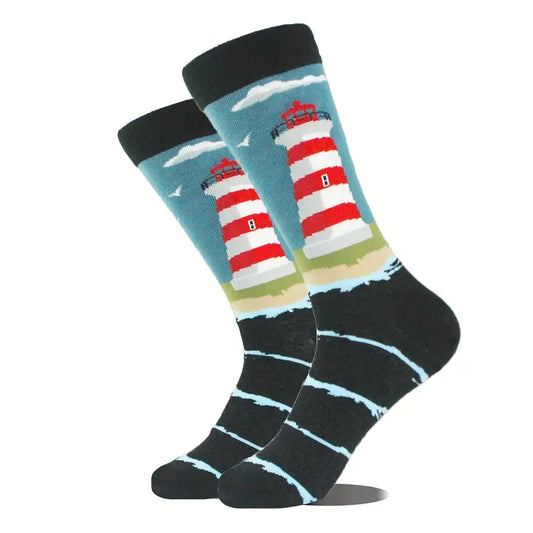 Lighthouse Cotton Socks