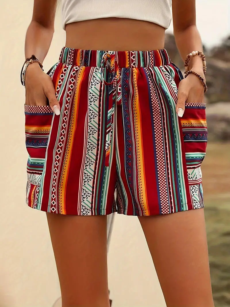 Hippie Striped Summer Shorts