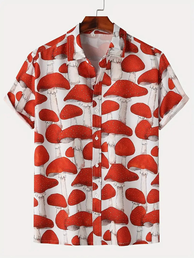 Vibrant Mushroom Short Sleeve Shirt