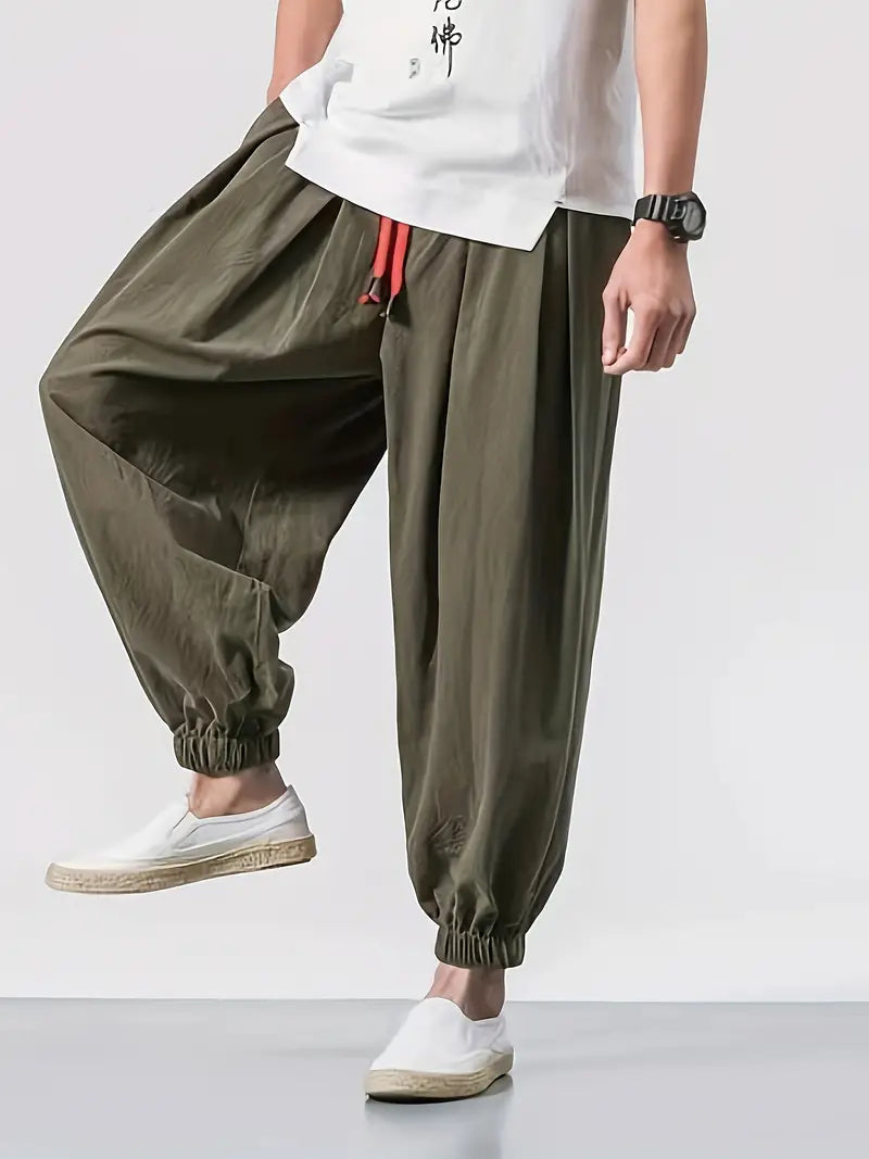 Loose fit Drawstring Joggers - Army Green