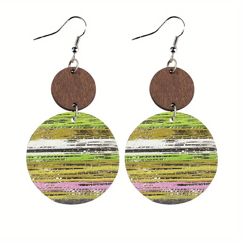 Colorful Velvet Earrings - Green and Red