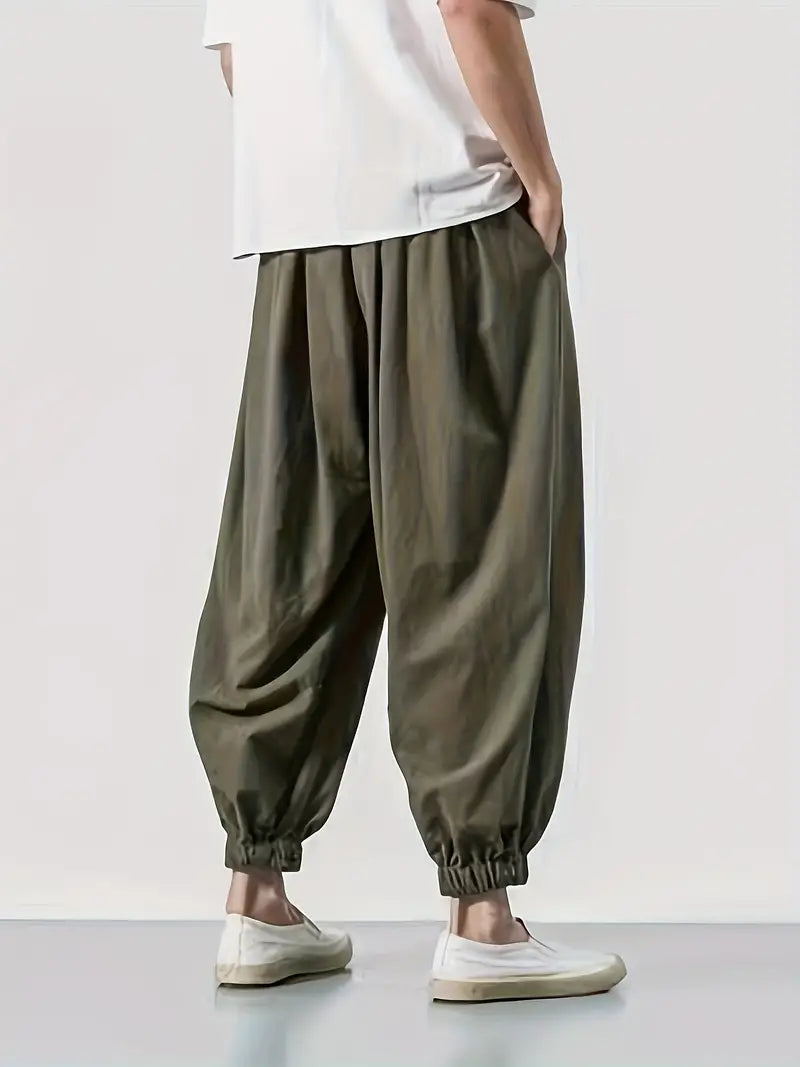 Loose fit Drawstring Joggers - Army Green