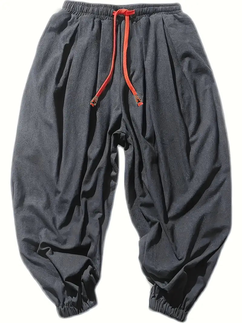 Loose Drawstring Joggers - Charcoal Dark Grey