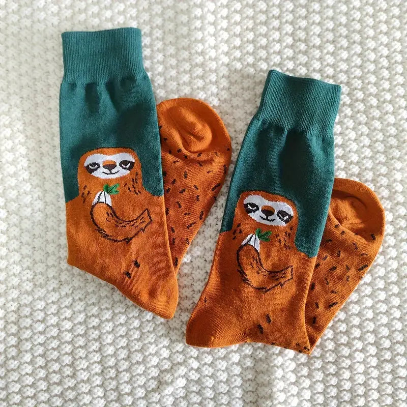 Sloth Cotton Casual Socks