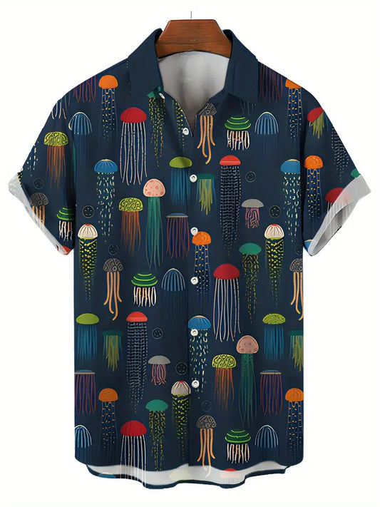 Jellyfish Short Sleeve Lapel Shirt