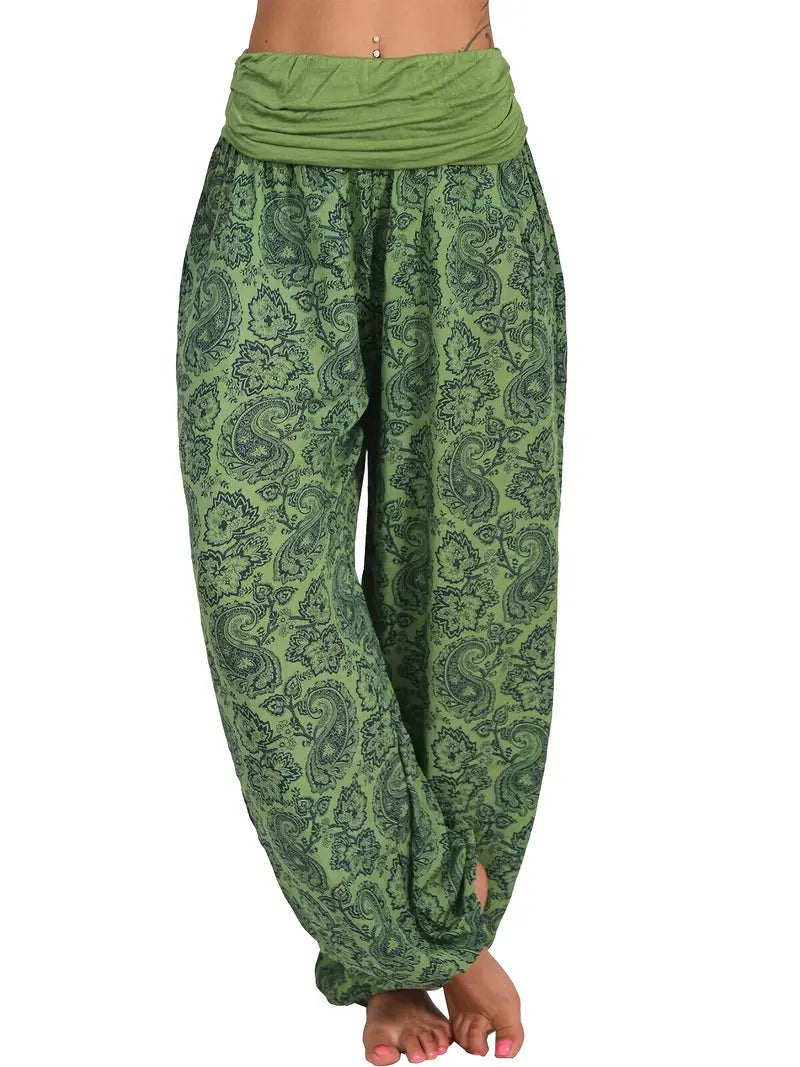 Floral Pasiley Pants - Green