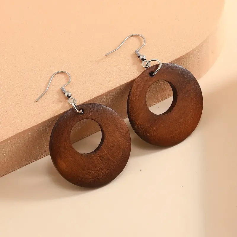 Hollow Wooden earrings