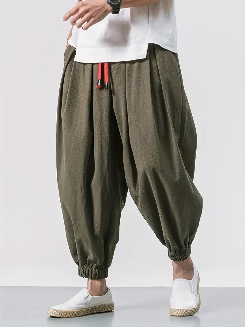 Loose fit Drawstring Joggers - Army Green