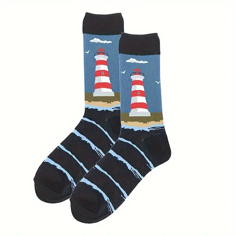 Lighthouse Cotton Socks