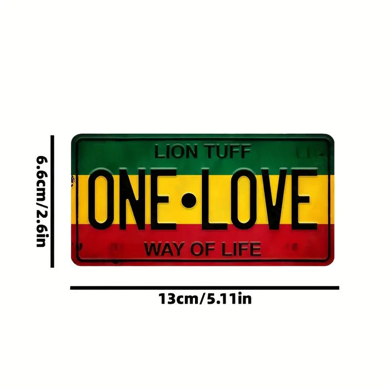 ONE LOVE Vintage License plate PVC Sticker