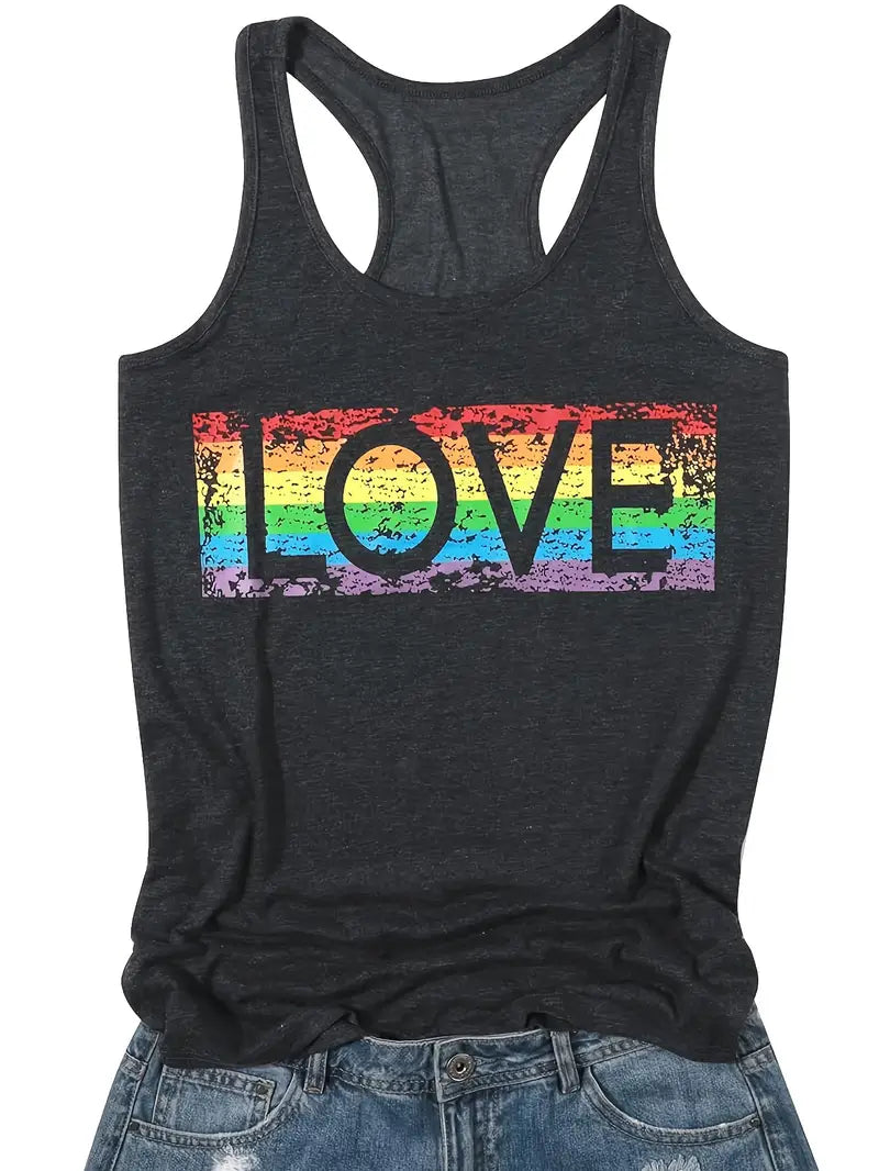 Love Charcoal Tank Top