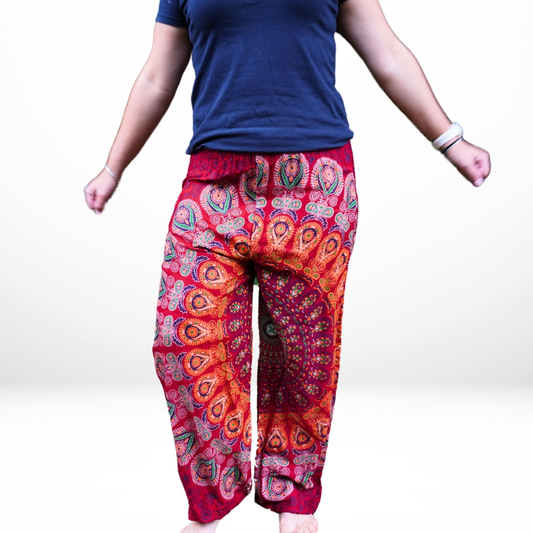 Vibrant Flexi-Fit Peacock Pants