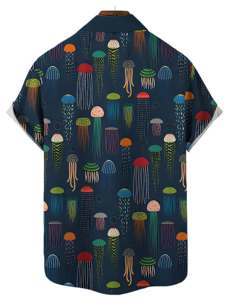 Jellyfish Short Sleeve Lapel Shirt