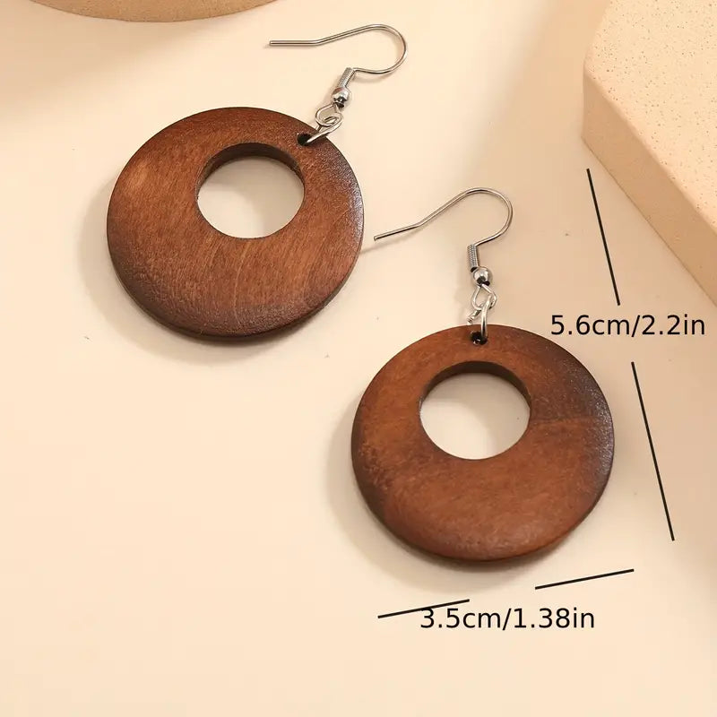 Hollow Wooden earrings