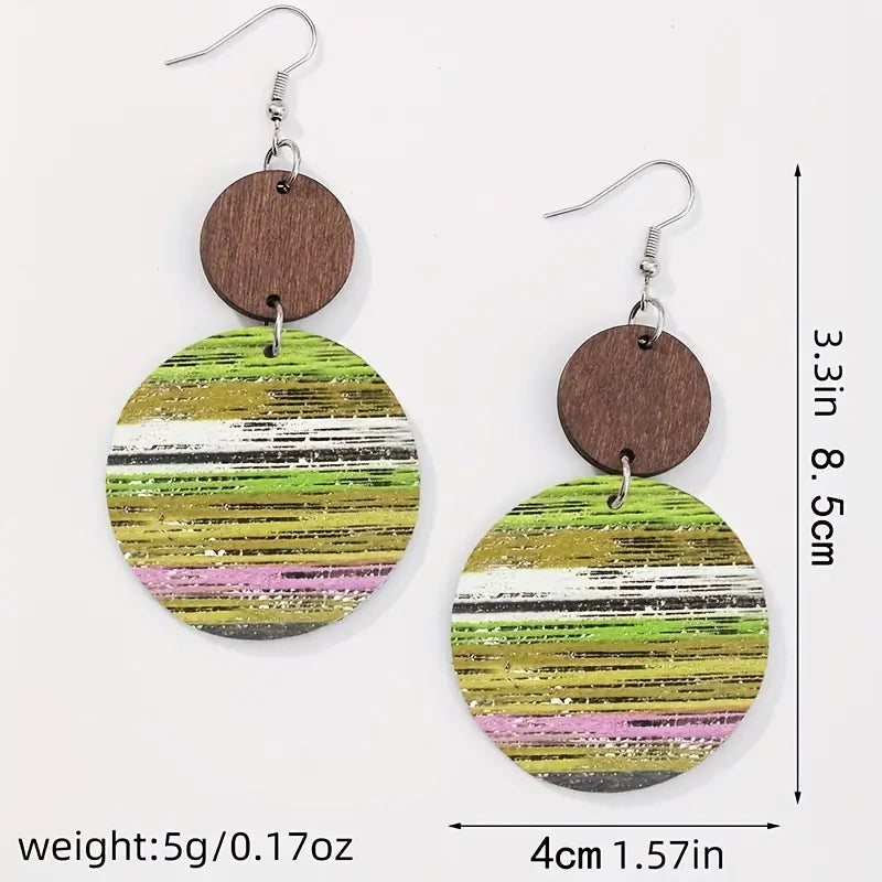 Colorful Velvet Earrings - Green and Red