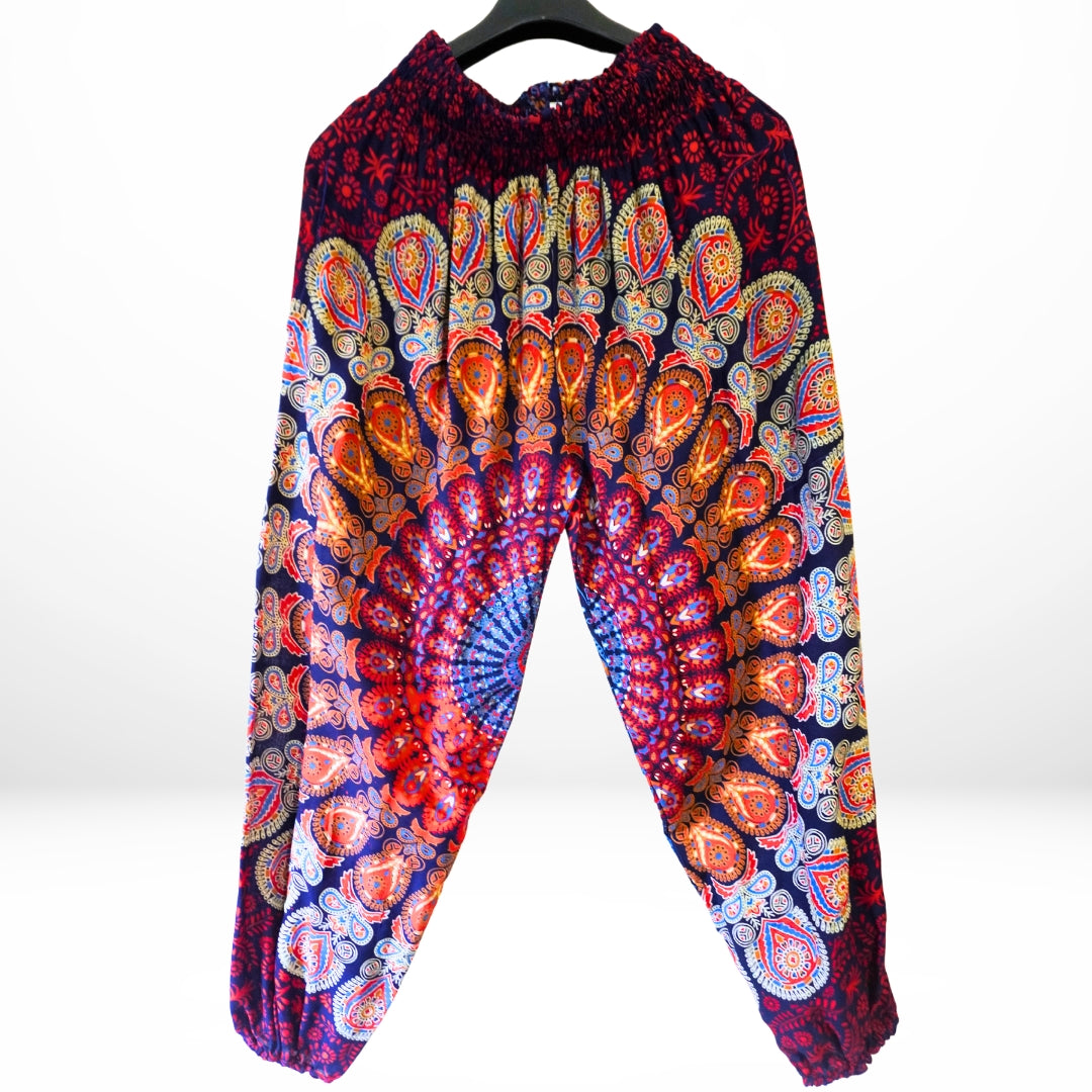 Vibrant Flexi-Fit Peacock Pants