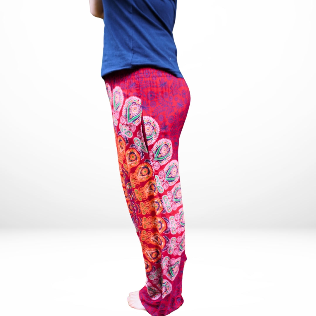 Vibrant Flexi-Fit Peacock Pants