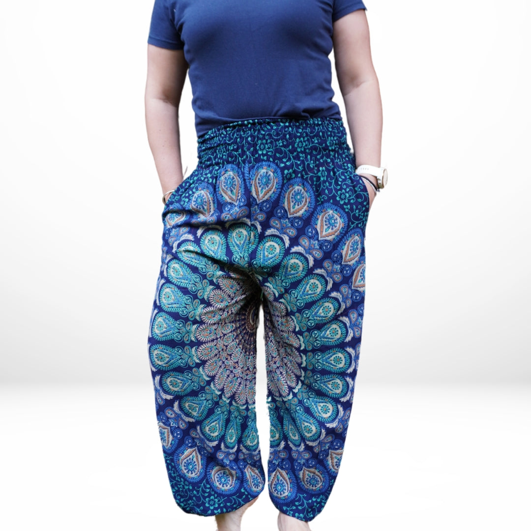 Vibrant Flexi-Fit Peacock Pants