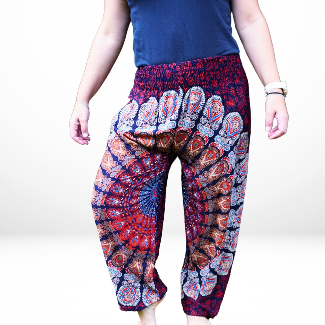 Vibrant Flexi-Fit Peacock Pants