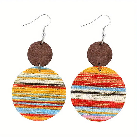 Colorful Velvet Earrings - Green and Red