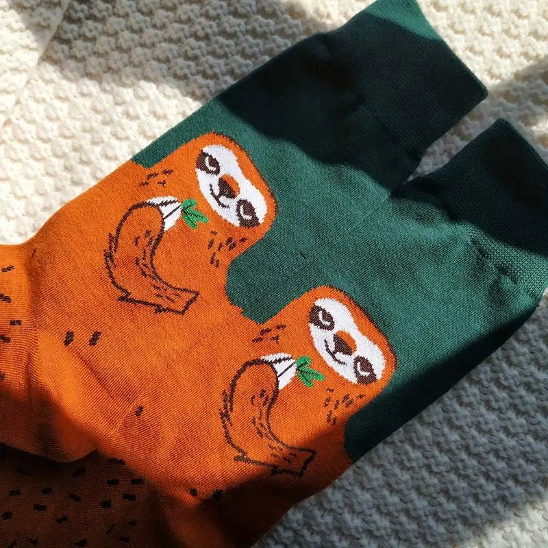 Sloth Cotton Casual Socks