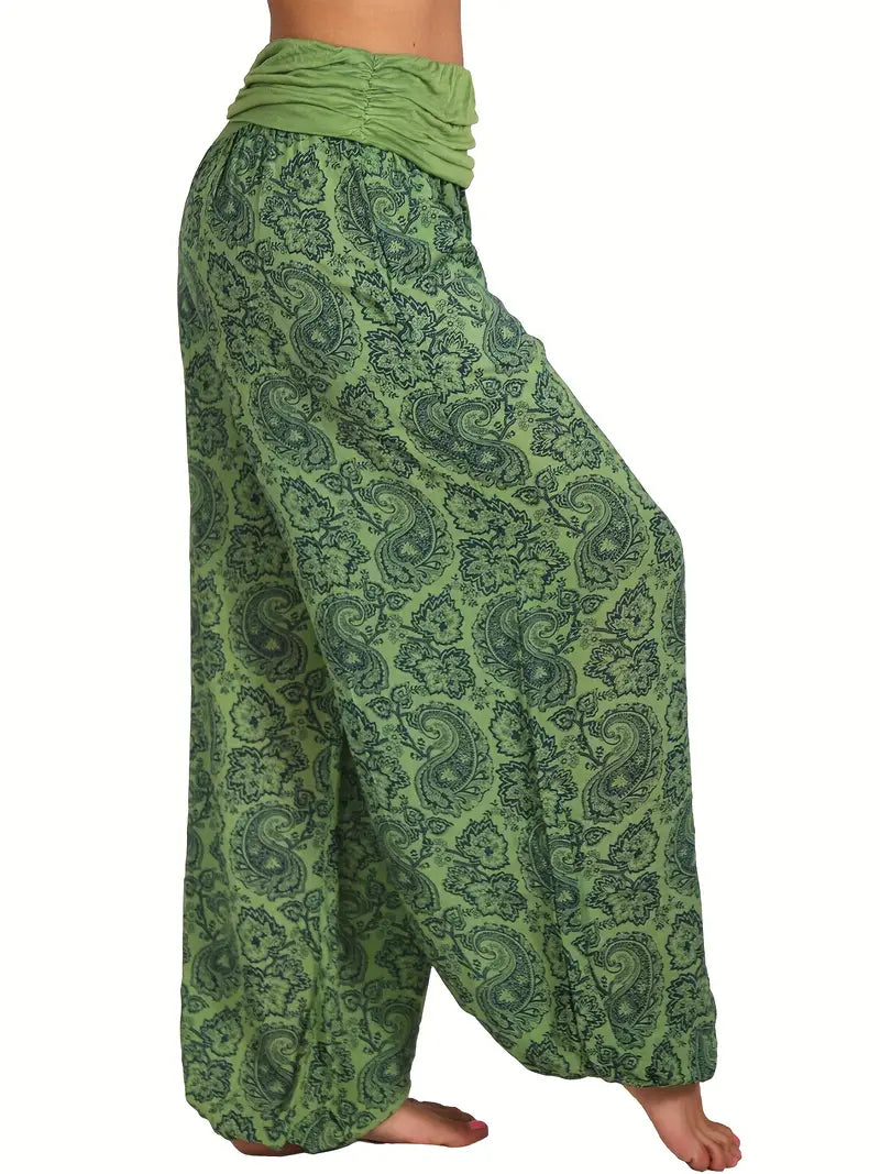 Floral Pasiley Pants - Green