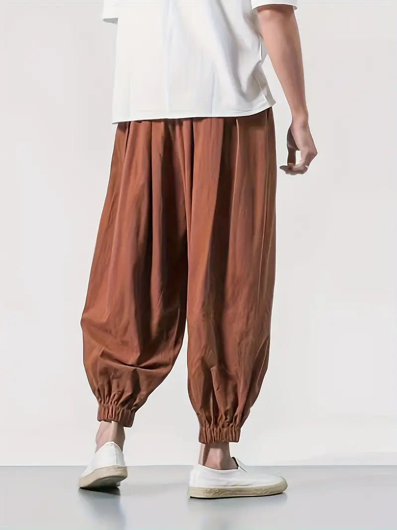 Casual Drawstring Joggers - Coffee Color